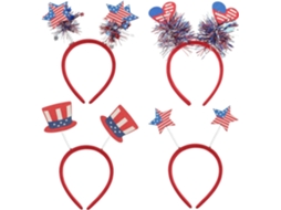 Conjunto de 4 tiaras criativas para a celebração do Dia da Independência, acessórios divertidos