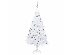 Árvore Natal VIDAXL artificial pré-iluminada c/ bolas PVC branco