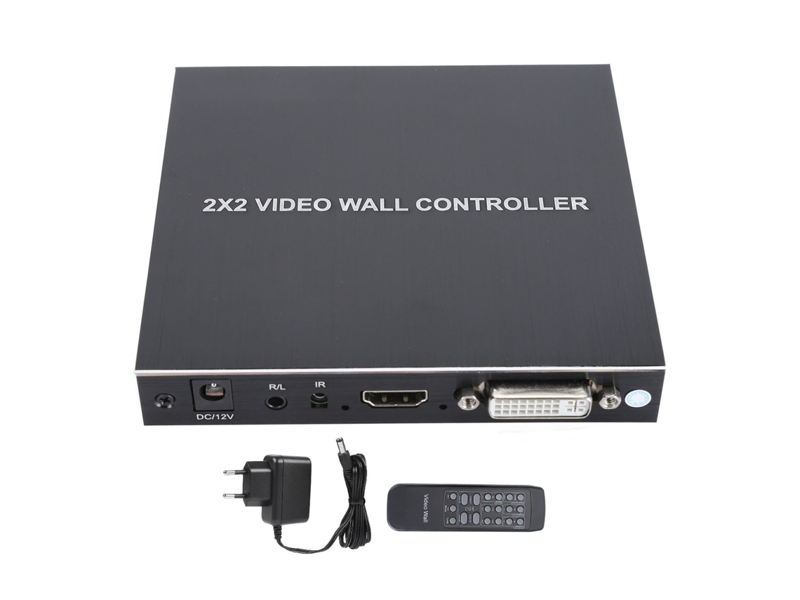 Divisor de Interface Multimídia Hd 2x2 1 Entrada 4 Saídas Suporte Dvi 2k Controle Remoto Plug and play