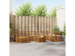 Vidaxl Conjunto De Sofás Para Exterior 9 Pcs Natural