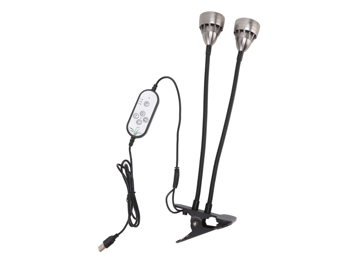 2026 luz de Crecimiento Led para Plantas com Duas Cabeças, Luz de Complemento para Suculentas, Lâmpada de Cultivo com Clip, Alimentada por Usb