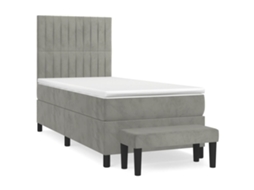 Box Spring Bed, Box Spring Beds Vidaxl Cinzeto Veludo (90 X 190 Cm)