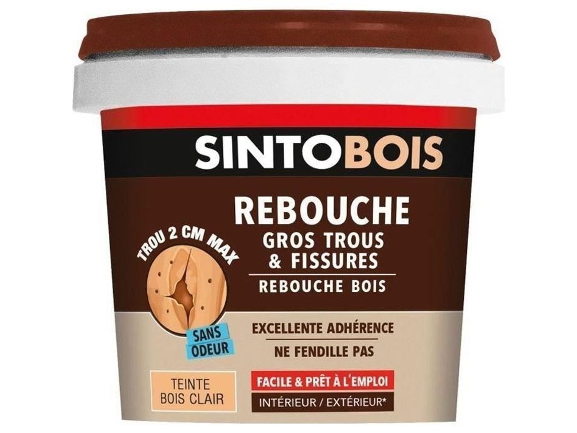 Rebouche Madeira Sinto Sintobois 500 G Madeira Clara Pasta Cremosa Fácil De Aplicar.