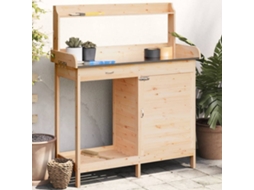 Vidaxl Mesa De Cultivo C/ Armário 110,5x45x124,5 Cm Abeto Maciço