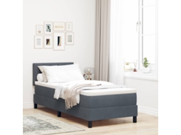 Vidaxl Cama Box Com Cabeceira Cinza Escuro 80 X 200 Cm Veludo