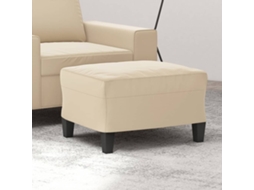 Vidaxl Apoio De Pés Tecido De Microfibra 60x50x41 Cor Creme
