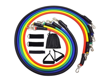 Conjunto de 11 Tubos de Faixas Elásticas de Resistência para Exercícios Físicos Academia Ioga -Zs7850 LEOCLOTHO