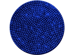 Tapete protetor redondo antiderrapante para porta-copos de carro com strass azul.