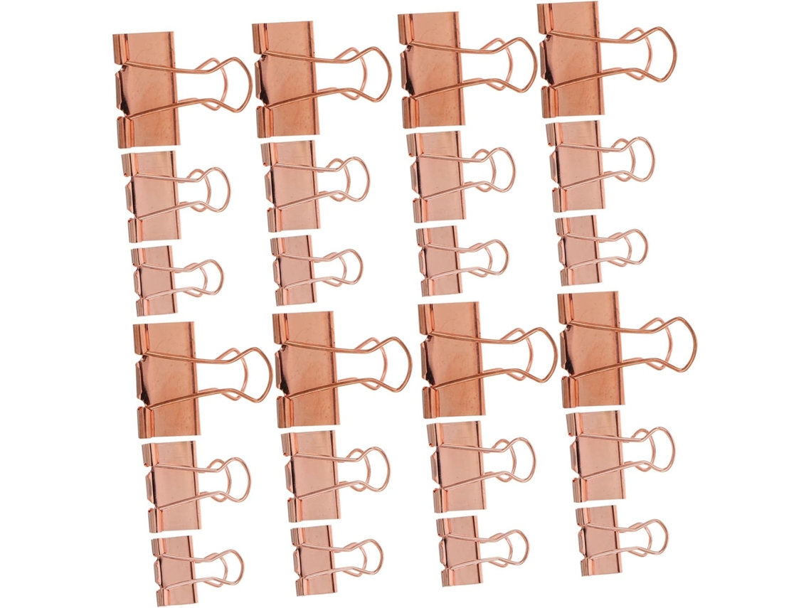 Conjunto de 112 clipes de papel metálicos da Artigos Papelaria, rosa com acabamento eletrogalvanizado.