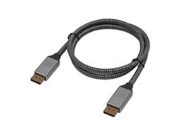 Cabo Mali DisplayPort dourado macho para macho, 1.4, com suporte 4K, 144Hz, 1m