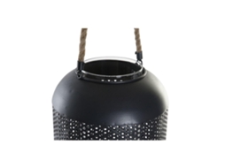Castiçais Dkd Home Decor Preto Metal Corda 22 X 22 X 63 Cm