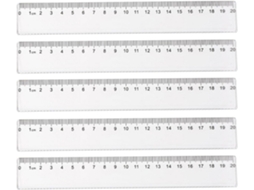 Conjunto De 5 Réguas Escolares Primárias 15cm E 20cm, Pequenas Réguas Transparentes, Ferramentas De Medição Retas Para
