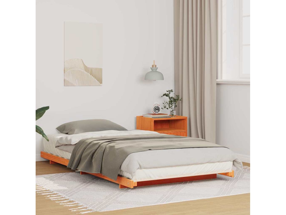 Vidaxl Estrutura da Cama Marrom Cera 80 X 200 Cm