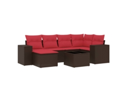 Conjunto de Sofá de Jardim, 7 Peças, Almofadas, Rattan Preto MAISON EXCLUSIVE