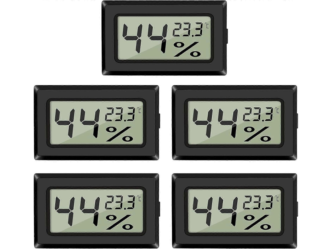 Mini Termômetro Higrômetro Digital Lcd, Indicador Termo-higrômetro Digital (5 Unidades, Preto)