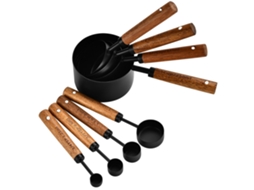 Kit De Ferramentas De Medição Com Cabo De Madeira Em Aço Inoxidável Multicolorido Com 8 Peças