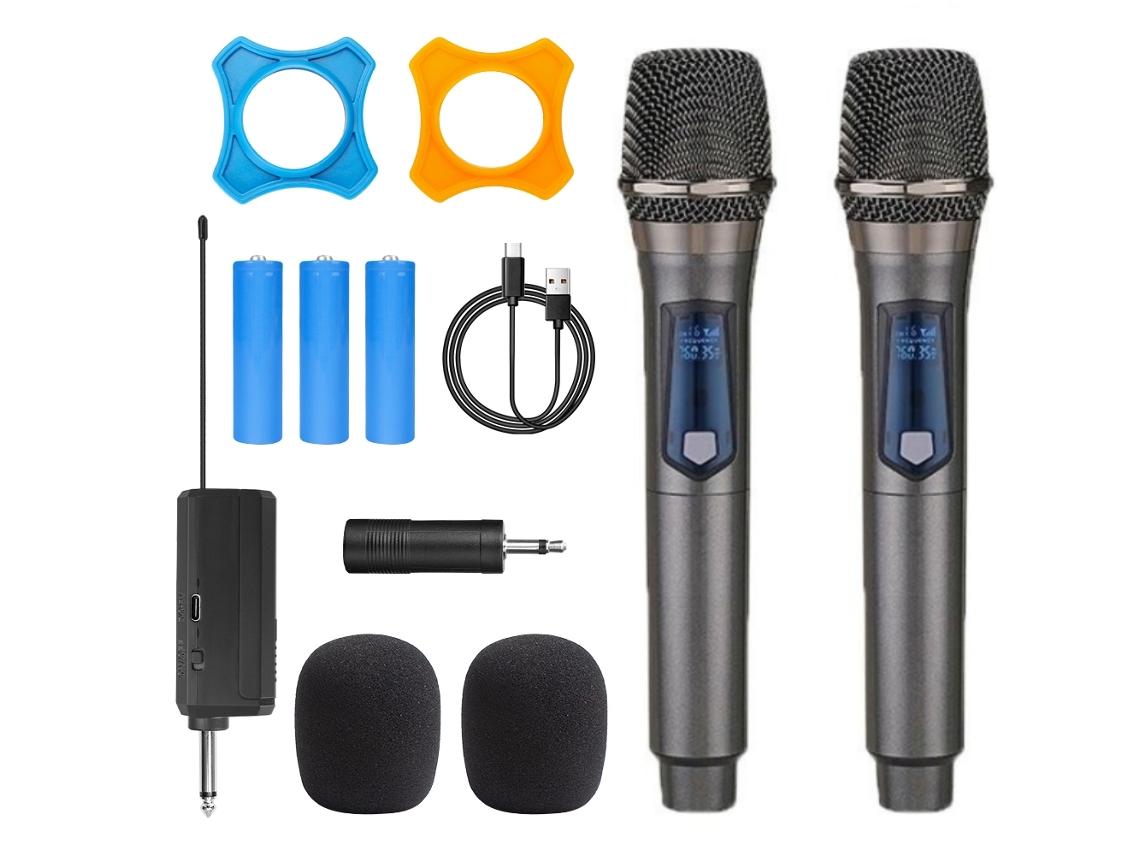 Microfone Portátil Sem Fio Recarregável de 2,4 Ghz MDUG (dois Conjuntos)