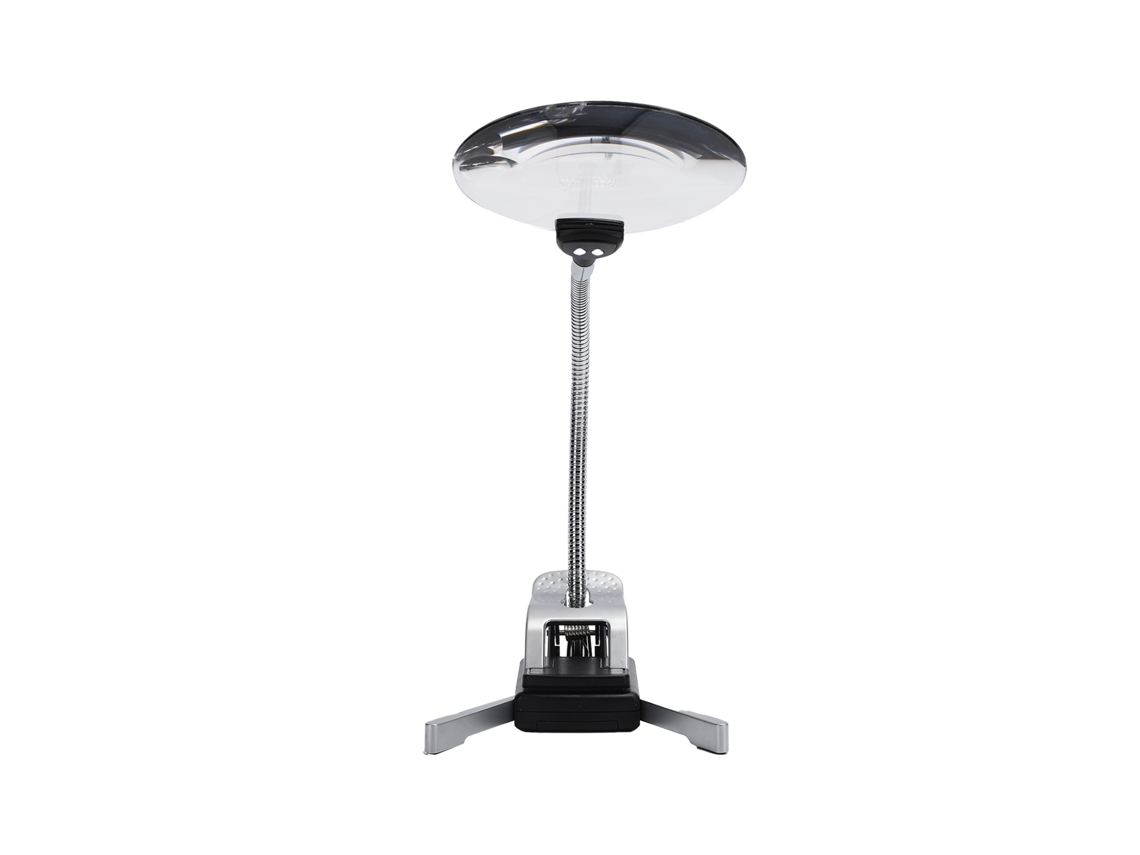 Lupa De Mesa Ajustável 5x10x Com Luz Led Para Leitura E Fabricação De Joias. Aquaforge