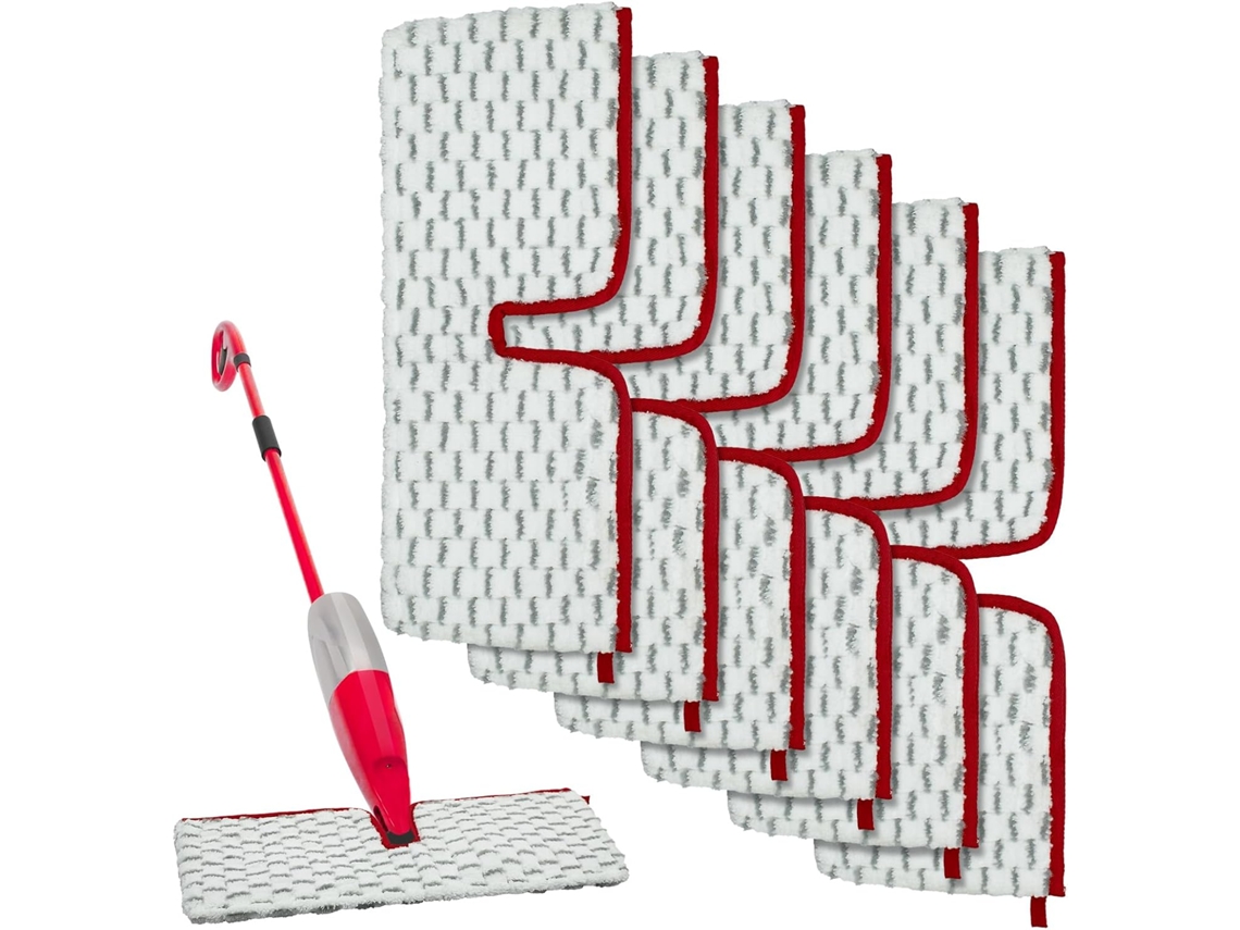 Pacote Com 6 Refis De Spray De Microfibra Para Esfregão Em Todos Os Tipos De Piso, Para Cozinha E Banheiro Zeuxo