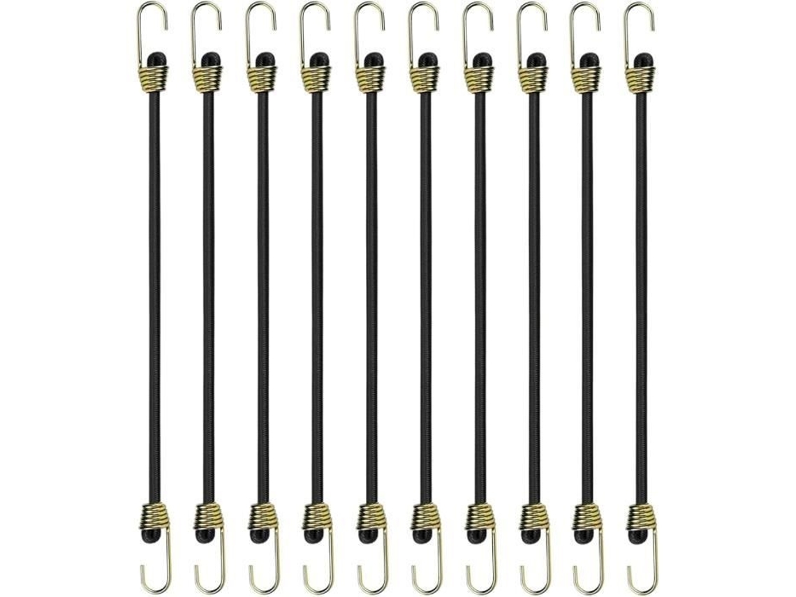 Tiras De Borracha Com Ganchos, 10 Unidades De 24 Cm. Cordas Pequenas Ajustáveis​​ Com Clipe. Mini Tira Borracha. Corda Lona Para Bagagem