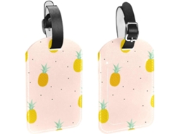 Conjunto De 2 Etiquetas Bagagem Em Imitação Couro Proteção Privacidade Frutas Tropicais Havaianas 6
