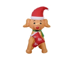 KOFIHETY Modelo de cachorro inflável de 1,5 m com luz LED para decoração de Natal interna e externa.