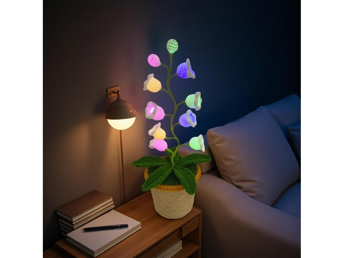 Luminária Noturna De Led Feita À Mão Em Crochê, No Formato Um Sem Fio,