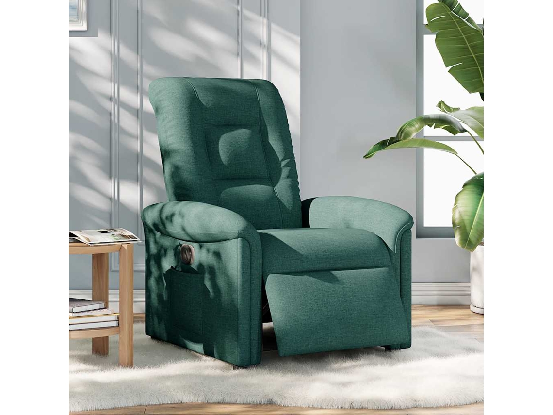 Poltrona de Sala | Cadeira de Descanso | Poltrona Elétrica Reclinável Tecido Verde escuro HARLANV1