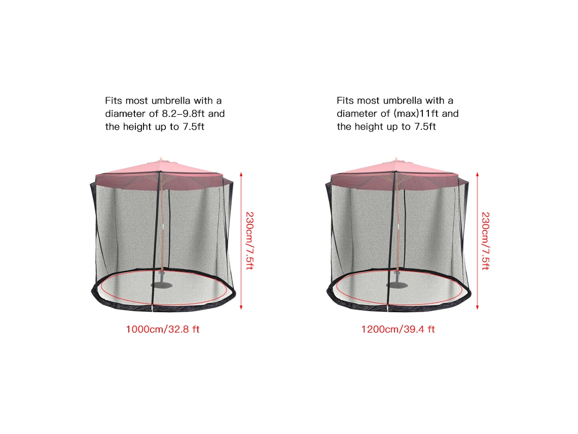 Rede de Tenda Ajustável 11ft com Duas Portas Zipper S/MARCA