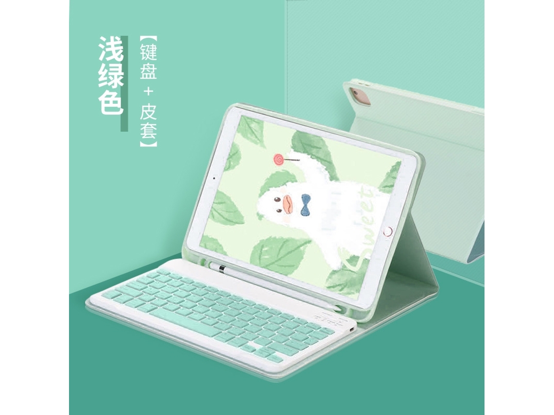 Capa Com Teclado Bluetooth Em Couro Compatível Com Ipad Pro 11"/2018/20/21/22, Magnética, Alça, Cor Verde