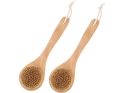 Escova De Bucha Vegetal Fomiyes 2 Peças, Ferramenta De Limpeza Corporal A Seco Para Uma Pele Saudável, Cabo Curto