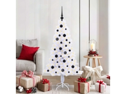 Vidaxl Árvore De Natal Artificial Com 150 Leds Branco 150 Cm Pvc E Aço
