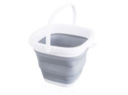 Cesto Retangular Dobrável, 10 Litros AQUAFORGE (1 Unidade, Cinza)