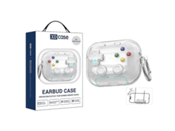 Camada transparente para fones de ouvido com design retrô de console de videogame, compatível com AirPods Pro 2/1, com suporte. GIECY