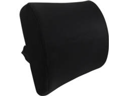 Almofada Lombar Ergonômica Em Pu Preto Para Assento, 1 Peça