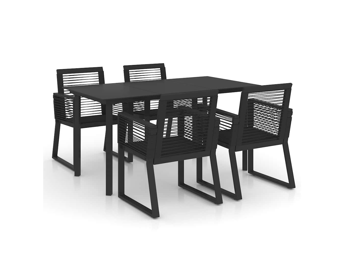Dining Set, Dining Sets Vidaxl Preto Pvc (n/a)