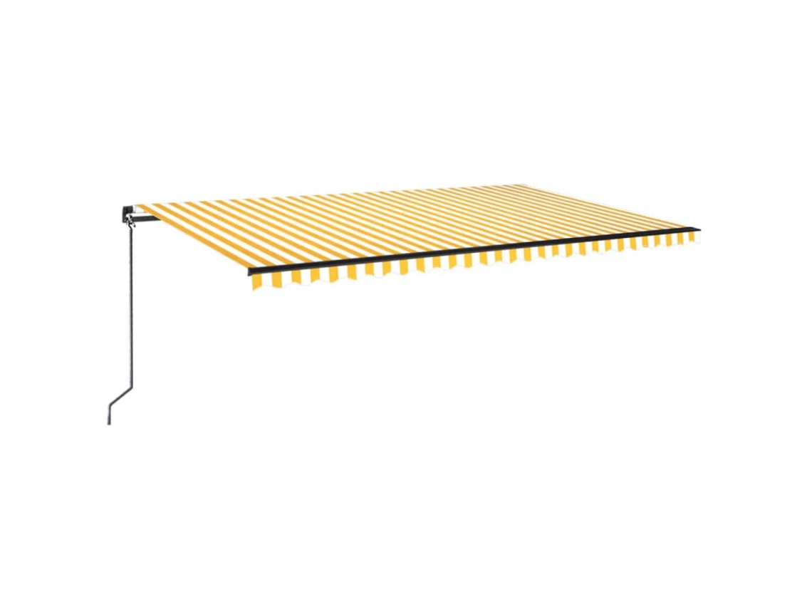 Toldo Retrátil Manual com Led 500x350 cm Amarelo/Branco MAISON EXCLUSIVE