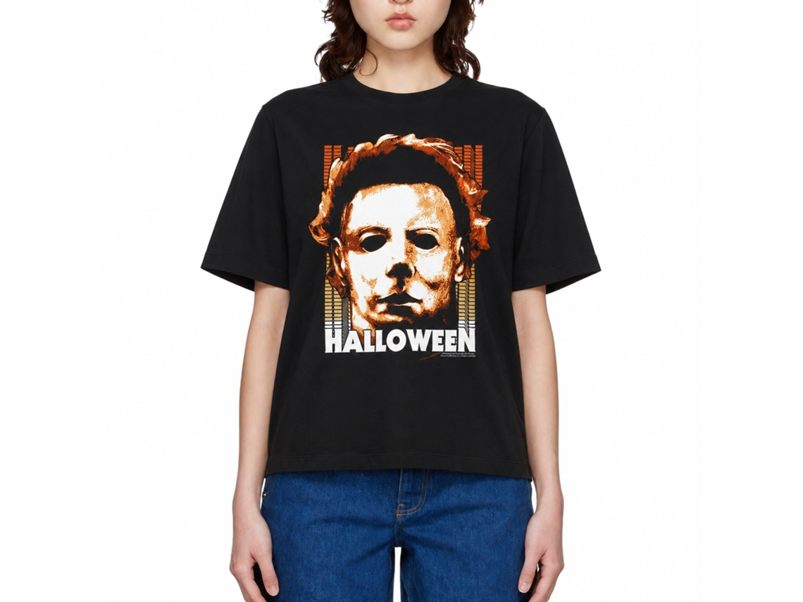 Rockinstone Halloween Movie Multiple Logos Black Adult T-shirt Size:xxxl