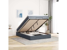 Vidaxl Estrutura De Cama Otomana Com Colchão 140x200cm Cinzento Escuro