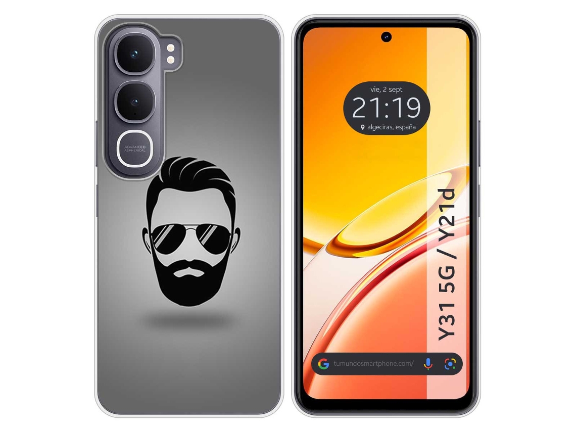 Capa Tumundosmartphone De Silicone Para Vivo Y31 5g / Y21d Com Estampa De Barba Em Desenho Animado
