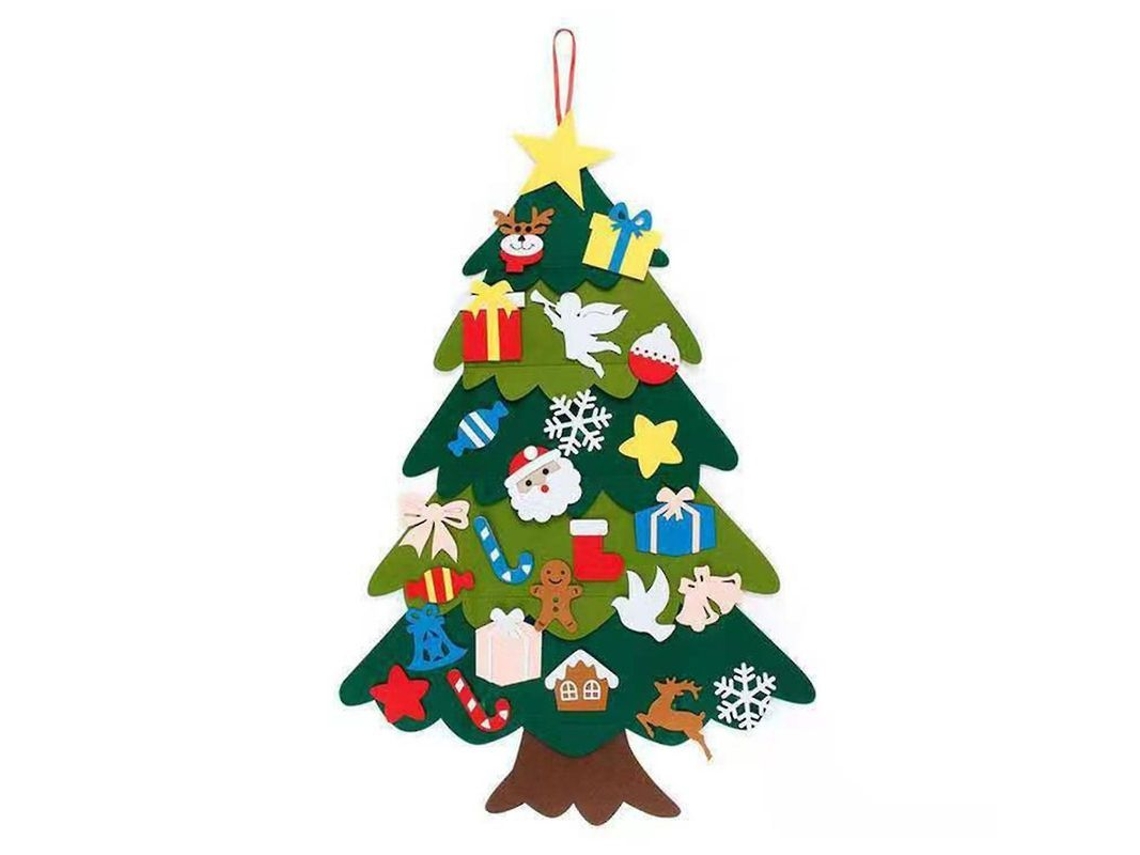 Árvore de Natal de Feltro Nova LINE artesanal DIY com 32 adornos S/MARCA