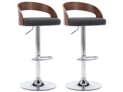 Bancos de Bar 2 Pcs Tecido e Madeira Curvada MAISON EXCLUSIVE