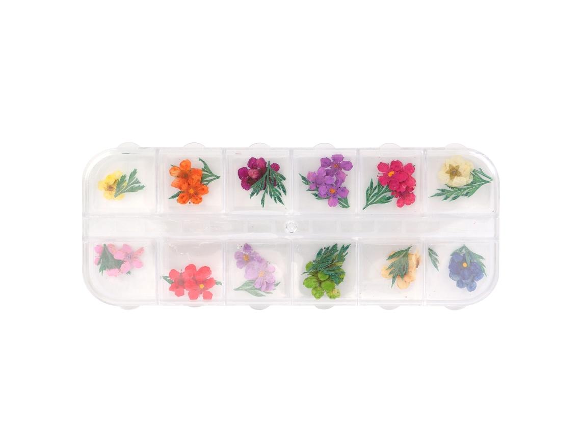 Decoração De Unhas Com Flores Secas Naturais 12 Cores Para Arte De Unhas Em Gel Uv E Acrílico