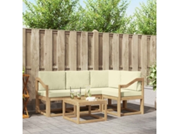 Vidaxl Conjunto De Sofás Para Exterior 5 Pcs Branco E Creme