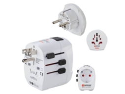Adaptador De Viagem World Pro Light Usb De 3 Pinos