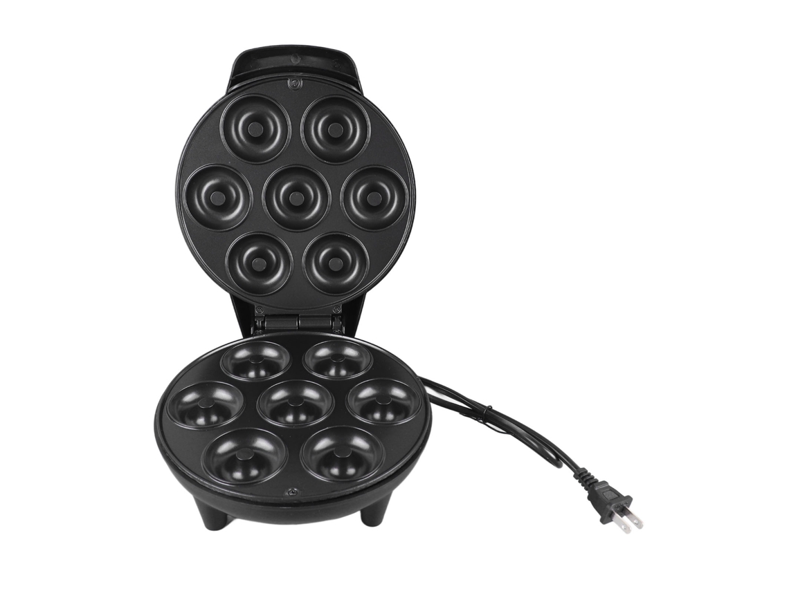 Máquina de Fazer Rosquinhas Elétrica 1200w com 7 Buracos Revestimento Antiaderente Preto | S/MARCA