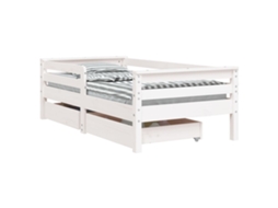 Kids Bed Frame, Kids Bed Frames Vidaxl Branco Madeira De Pinho (70 X 140 Cm)