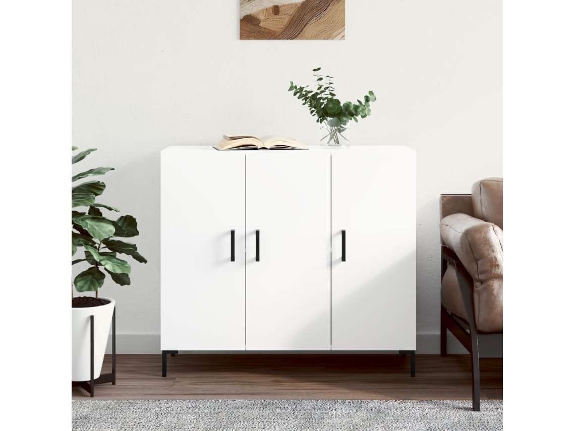 Vidaxl Aparador 90x34x80 Cm Derivados De Madeira Branco