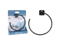 Toallero Anilla Metal Negro 18 Cm Blister Bathroom