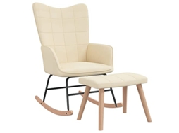 Rocking Chair With Stool, Rocking Chairs With Stools Vidaxl Creme Tecido